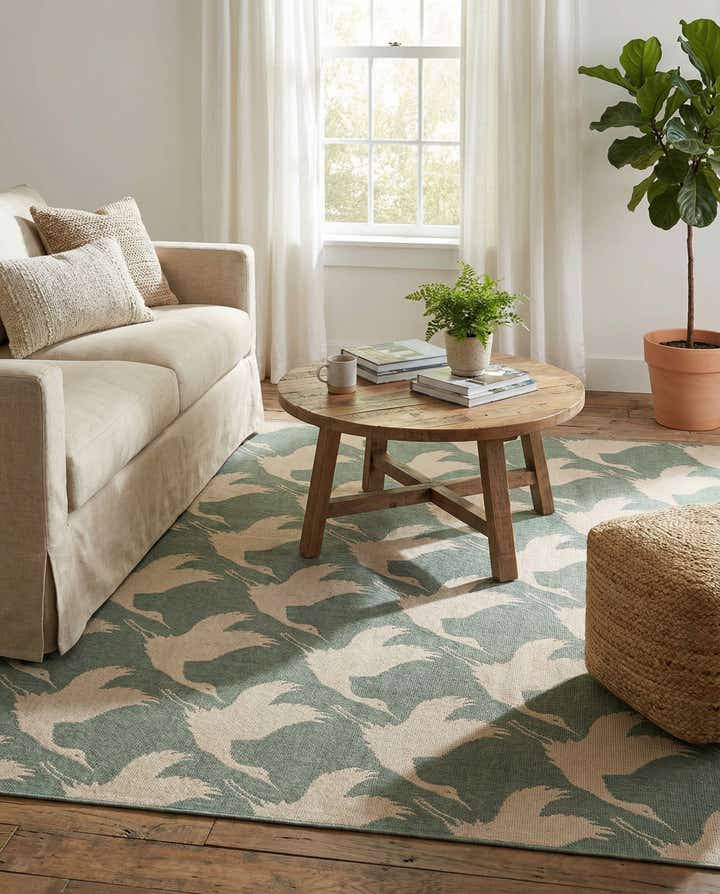 7' 10 x 7' 10 Easy-Clean Coastal Indoor / Outdoor Square Rug