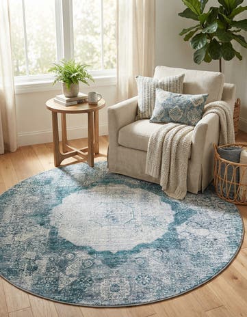 6' x 6' Washable Yara Round Rug