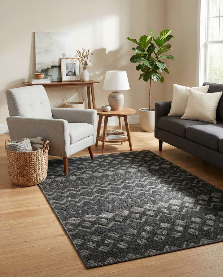 4' x 6' Easy-Clean Trellis Textured Indoor / Outdoor Rug