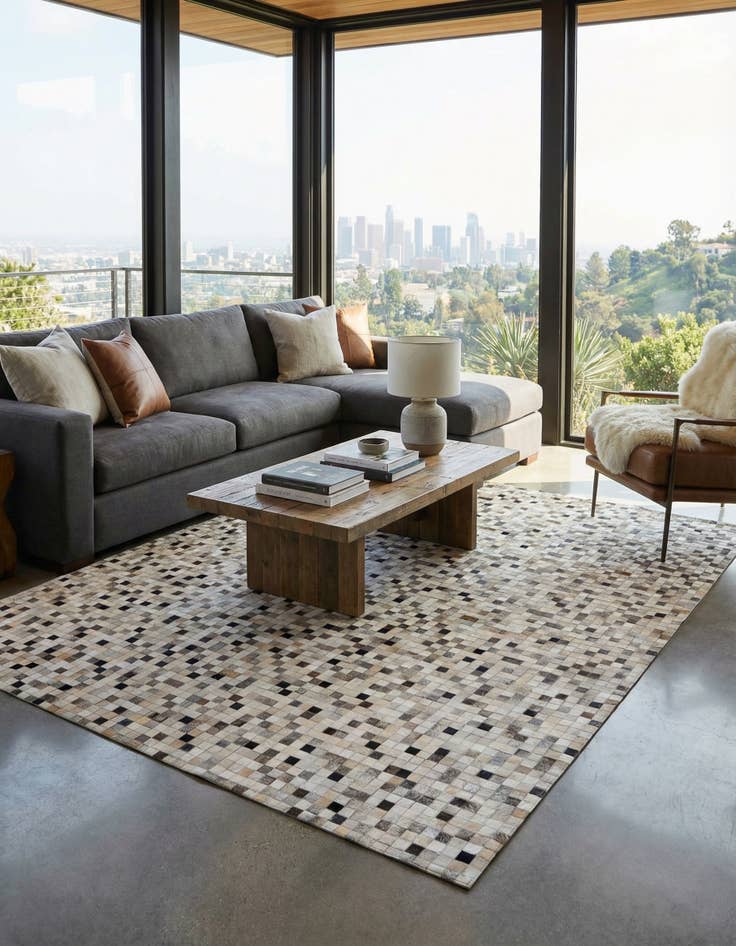 Detail image of 8' x 9' 11 Cowhide Stocks Rug