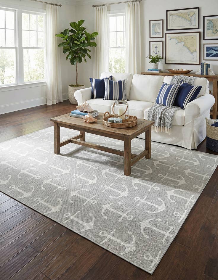 Detail image of  10' x 14'  Washable Coastal Indoor / Outdoor Rug