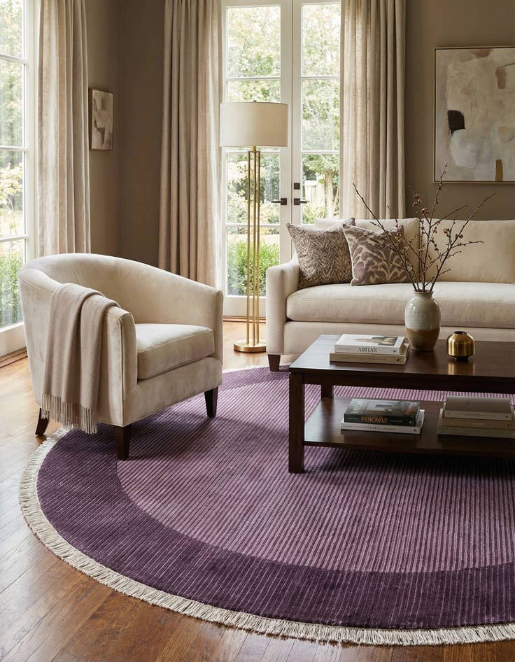 Detail image of 6' 6 x 6' 6  Hand Knotted Darya Wool Round Rug