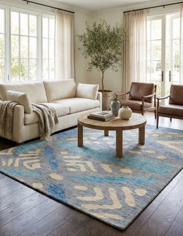 5' 6 x 8' Hand Knotted Moroccan Wool Rug