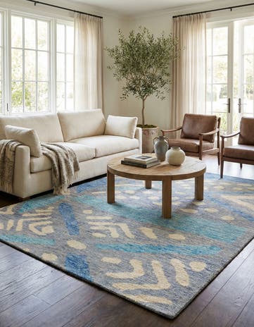 5' 6 x 8' Hand Knotted Moroccan Wool Rug