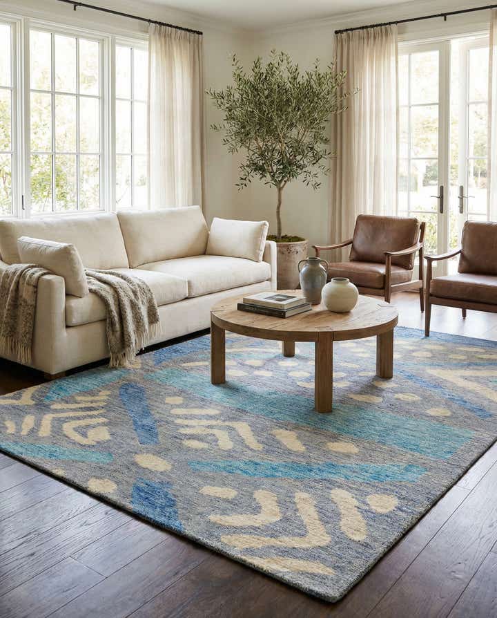 5' 6 x 8' Hand Knotted Moroccan Wool Rug