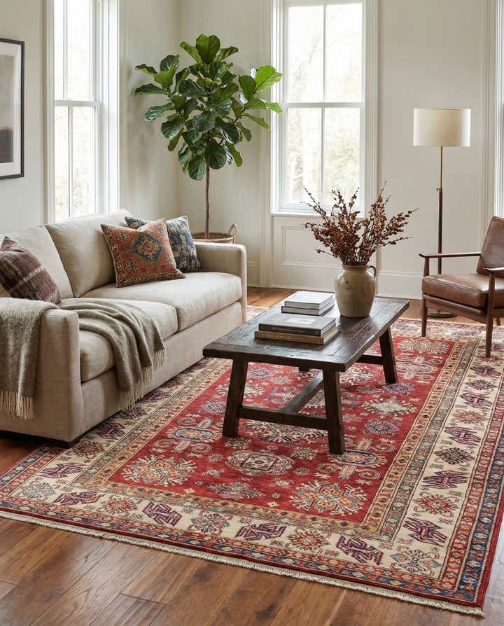 5' 7 x 8' 2 Hand Knotted Kazak Oriental Rug