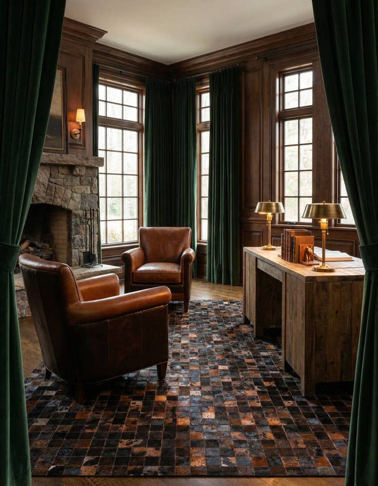 Detail image of  8' 1 x 10' Cowhide Stocks Rug