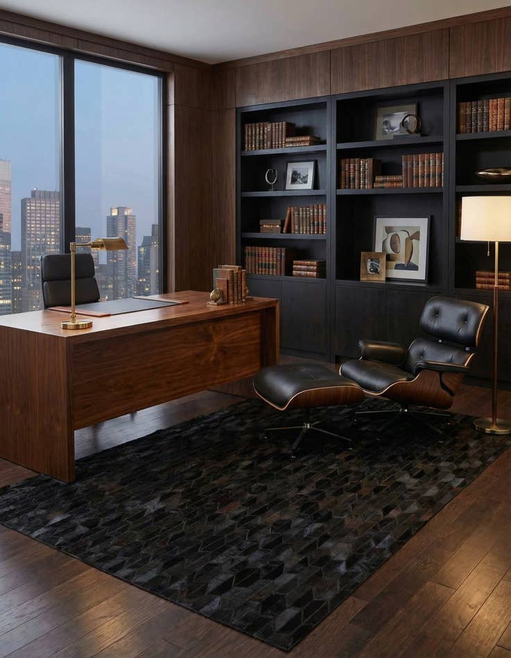 Detail image of 5' x 8' Cowhide Leather Rug