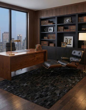 5' x 8' Cowhide Leather Rug