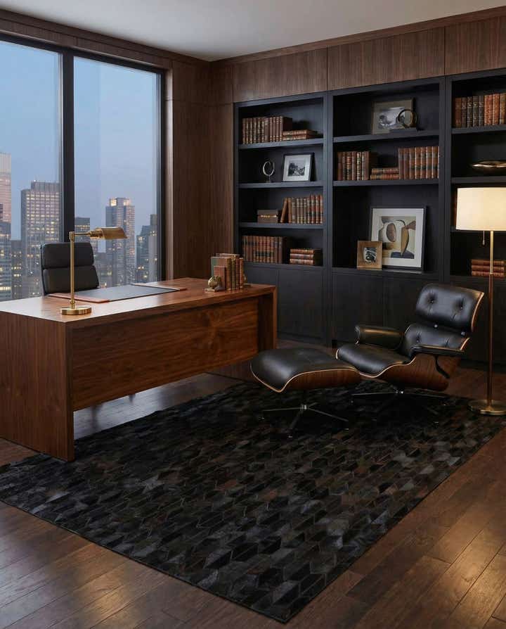 5' x 8' Cowhide Leather Rug