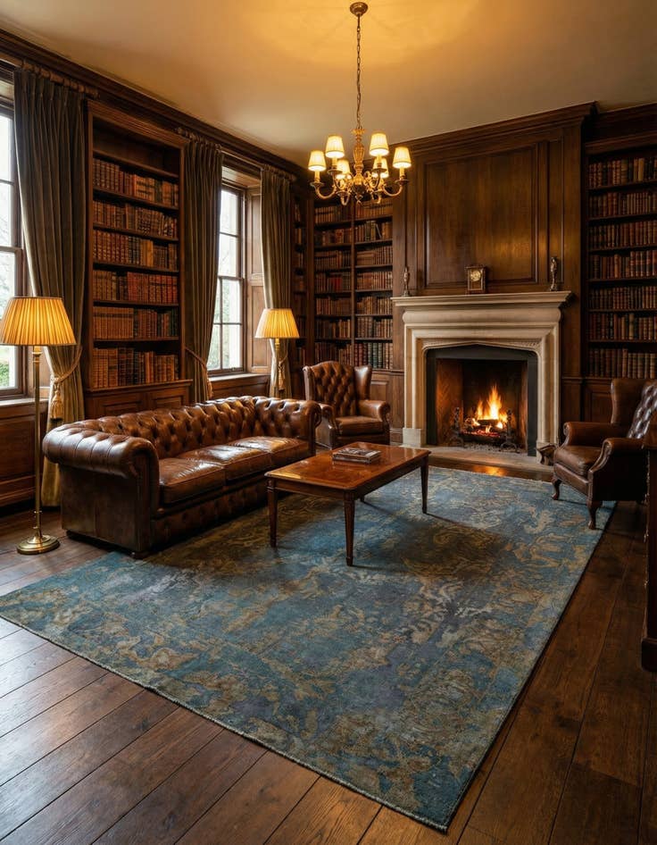 Detail image of 9' 7 x 13' Vintage Royal Wool Rug