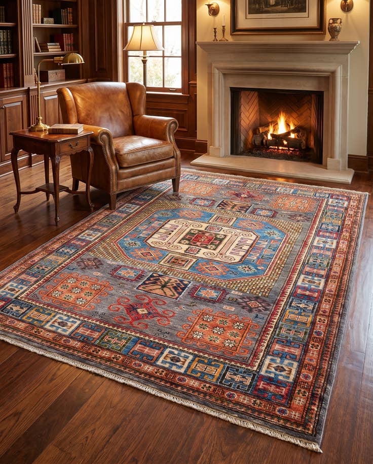 Detail image of 150cm x 195cm Hand Knotted Kazak Rug