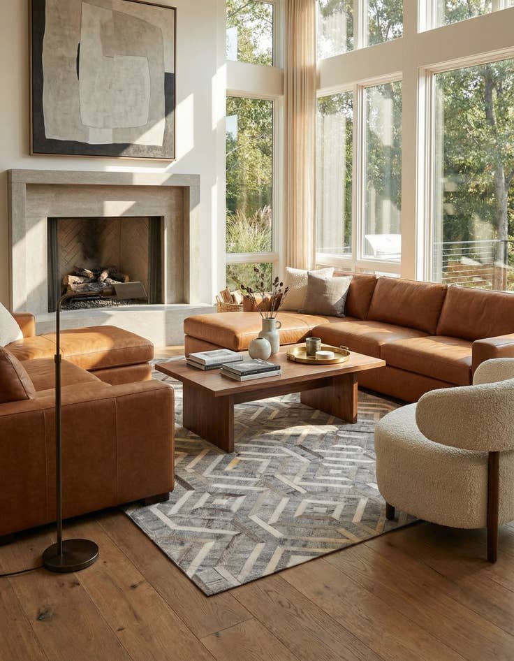 Detail image of 5' 2 x 8' Cowhide Rug