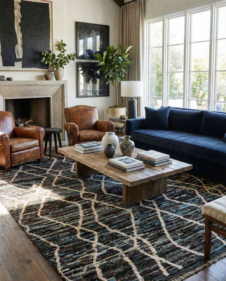 5' 9 x 7' 10 Hand Knotted Moroccan Wool Rug