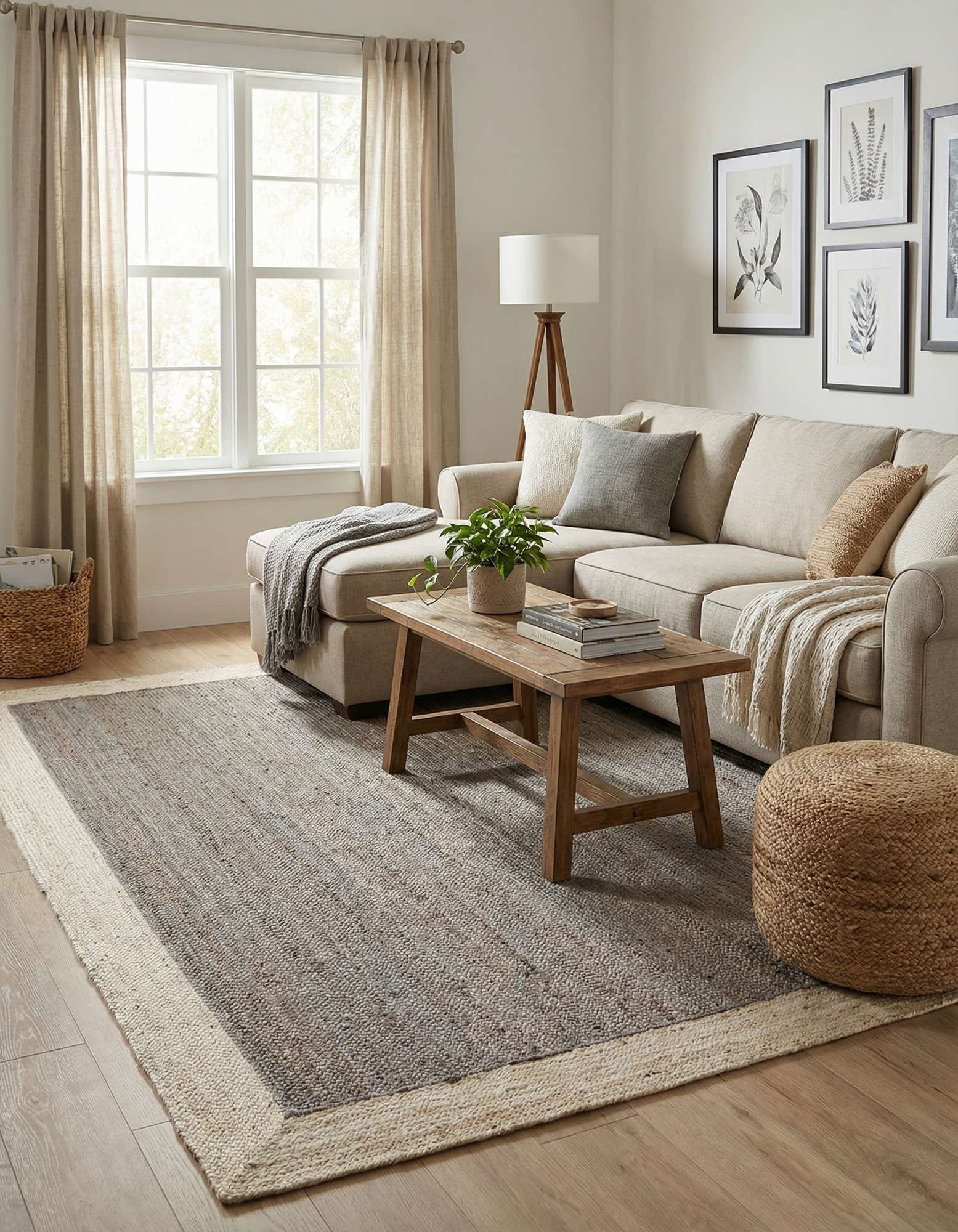 7' 10 x 10' Handmade Braided Jute Rug