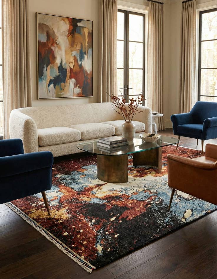 Detail image of  6' 8 x 9' 9 Rubin Wool Rug