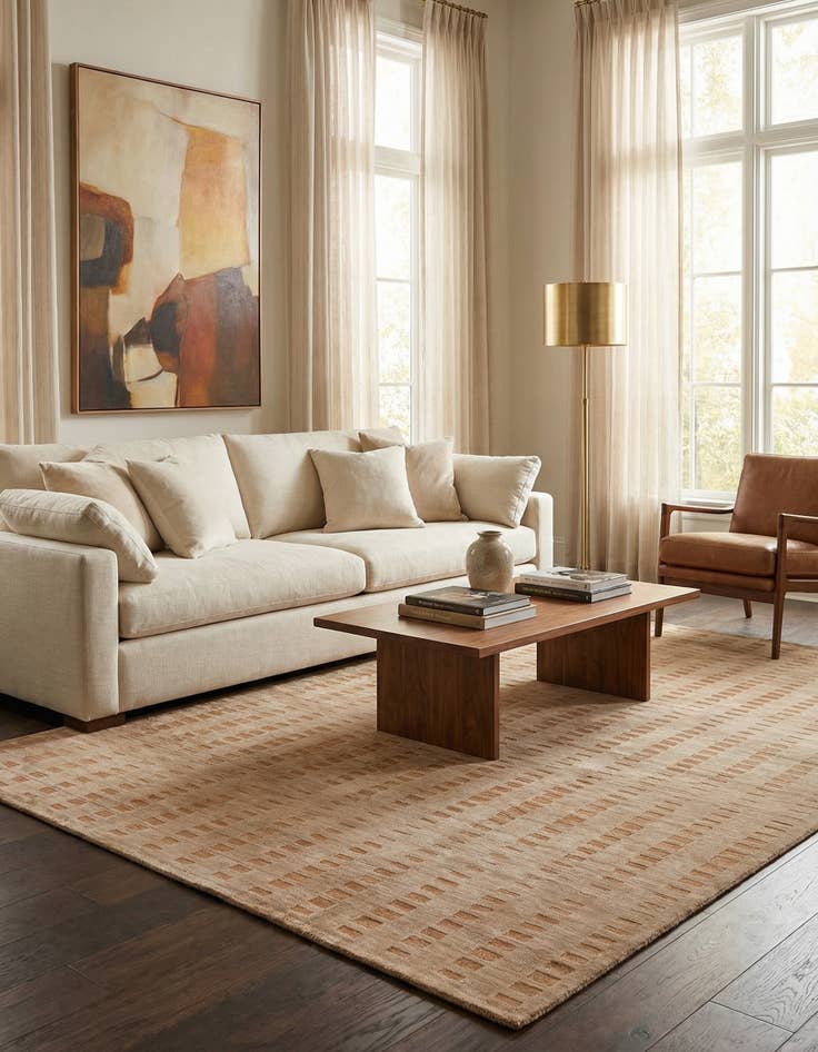 Detail image of  6' 5 x 9' 8  Hand Knotted Darya Wool Rug