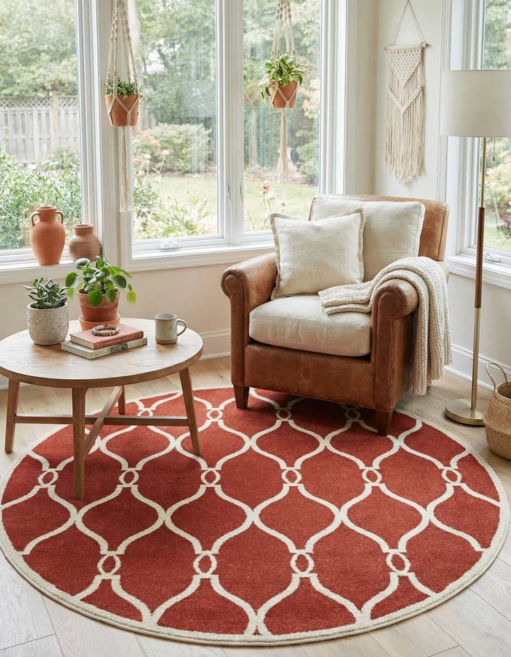Detail image of  6' x 6' Lattice Round Rug