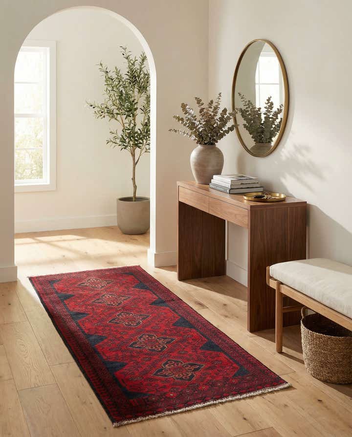 2' 7 x 6' 5 Hand Knotted Khal Mohammadi Wool Runner Rug