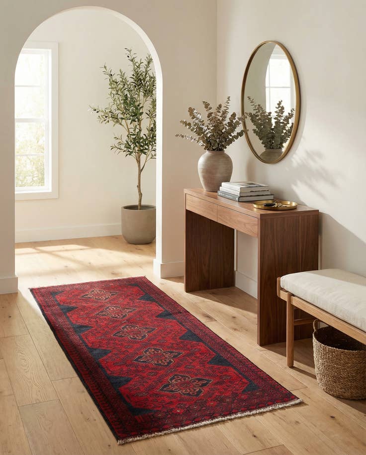 Detail image of 2' 7 x 6' 5 Hand Knotted Khal Mohammadi Wool Runner Rug