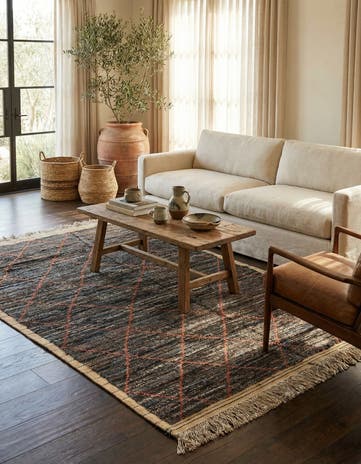 6' 2 x 9' 6 Hand Knotted Moroccan Wool Rug