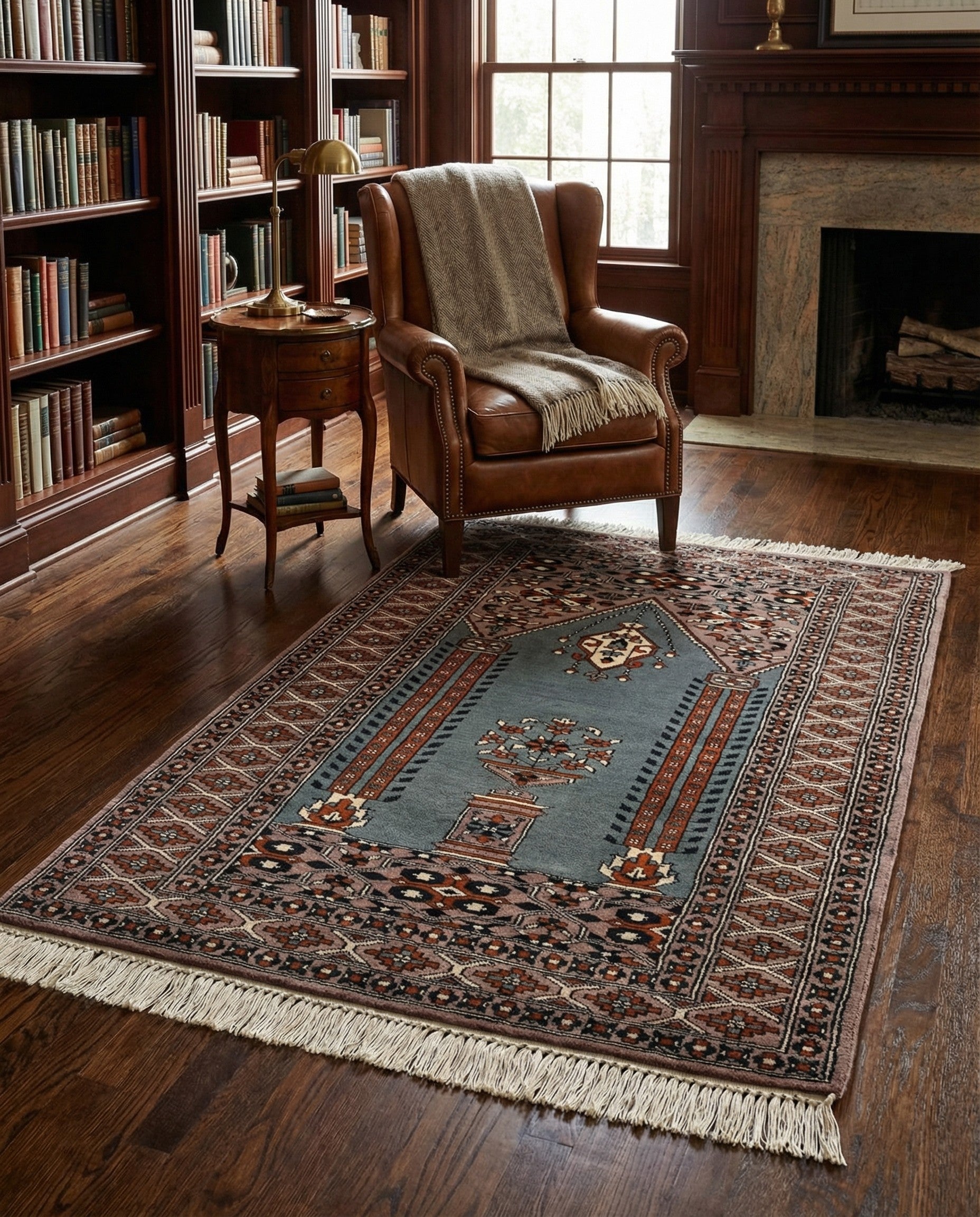 2' 6 x 4' 3  Hand Knotted Bokhara Oriental Wool Rug