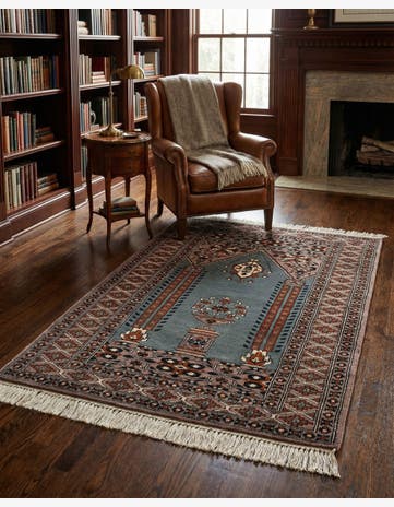 2' 6 x 4' 3 Hand Knotted Bokhara Oriental Wool Rug