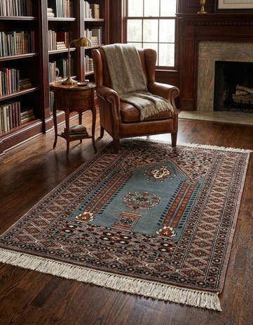 2' 6 x 4' 3 Hand Knotted Bokhara Oriental Wool Rug