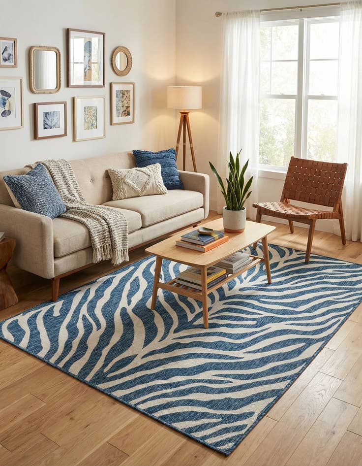 Detail image of 5' 3 x 8'  Washable Safari Indoor / Outdoor Rug