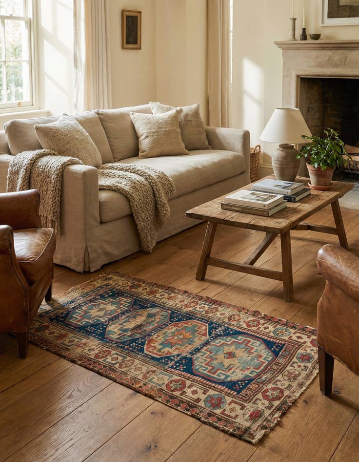 Detail image of 3' 5 x 6' 3  Hand Knotted Kazak Oriental Wool Rug