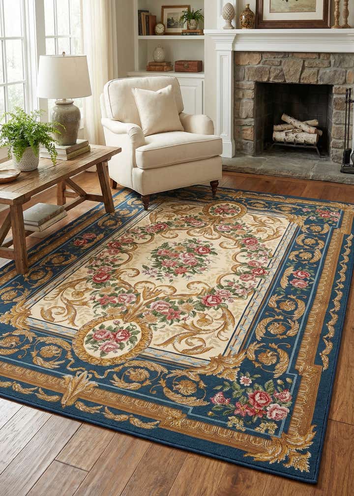 5' x 7' Easy-Clean Traditional Indoor / Outdoor Rug