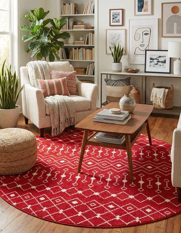 7' 10 x 7' 10 Moroccan Trellis Round Rug