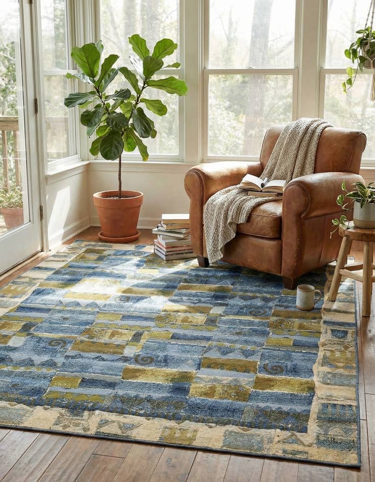 Detail image of 10' x 12' 2  Washable Modern Indoor / Outdoor Rug