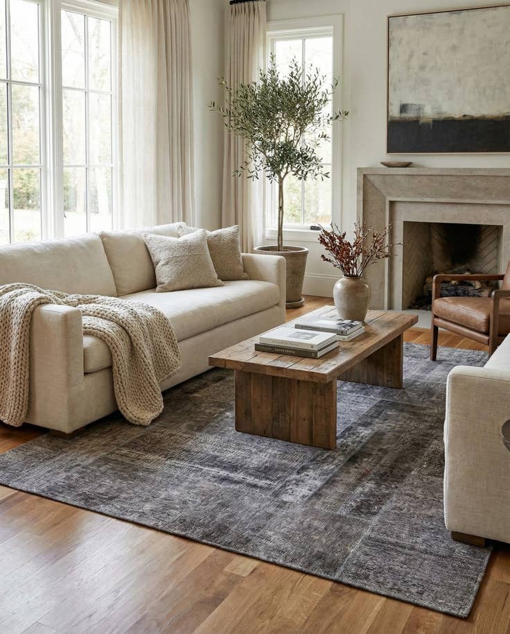 Detail image of 5' 9 x 7' 9 Hand Knotted Ultra Vintage Persian Wool Rug