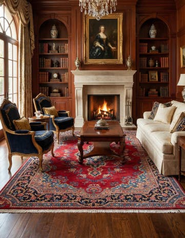 7' 10 x 11' Hand Knotted Mashad Persian Wool Rug