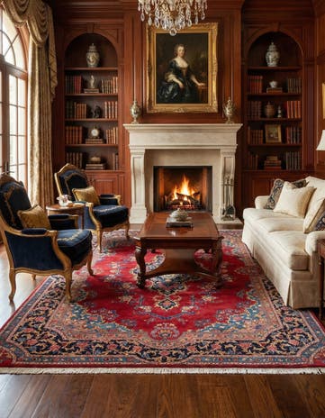 7' 10 x 11' Hand Knotted Mashad Persian Wool Rug