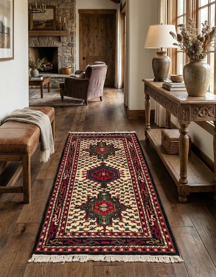 Detail image of 3' 4 x 6' 5  Hand Knotted Gharajeh Wool Rug