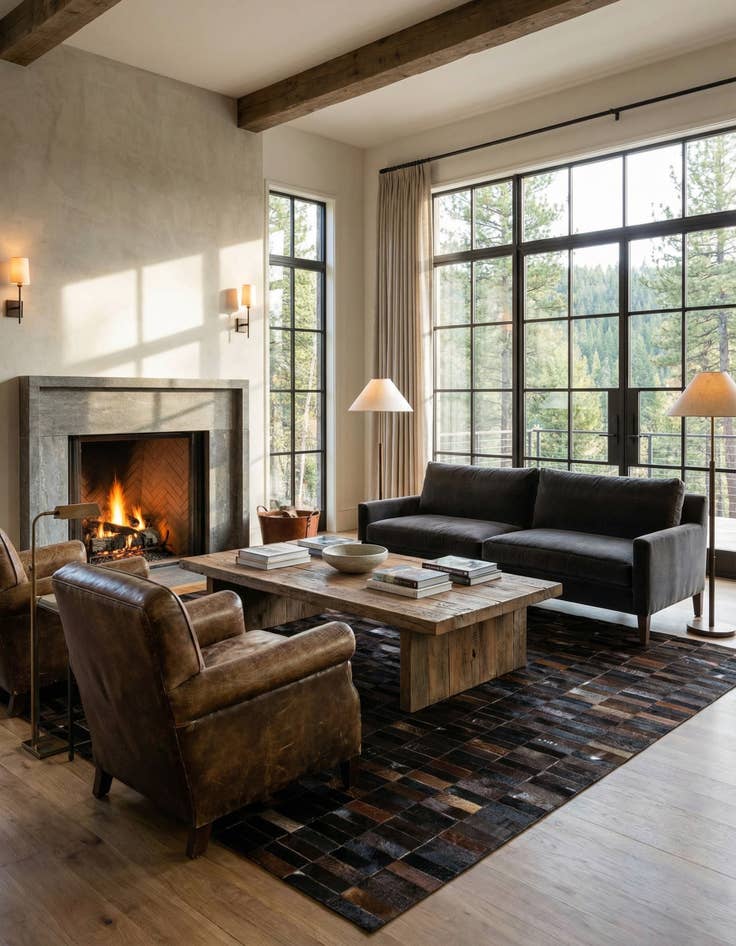 Detail image of 4' 11 x 8' 1 Cowhide - Patchwork Rug