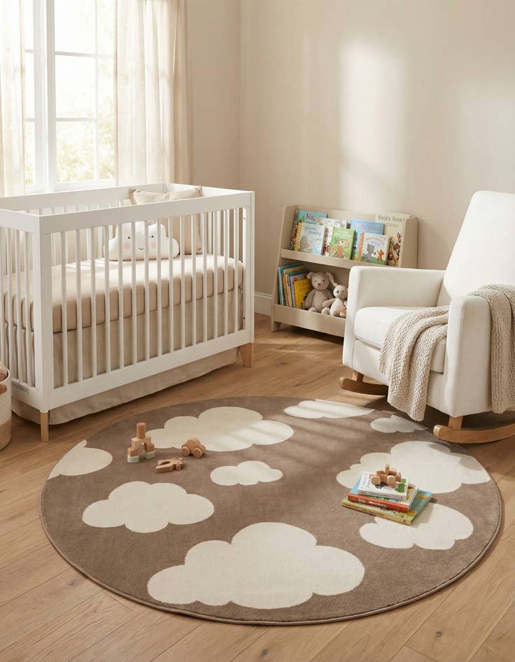 Detail image of 5' 3 x 5' 3 Whimsy Kids Round Rug