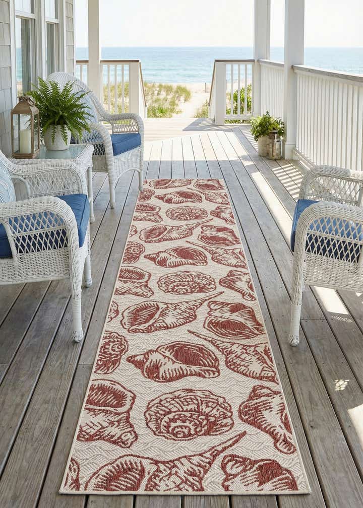 2' 7 x 12' Easy-Clean Coastal Indoor / Outdoor Runner Rug