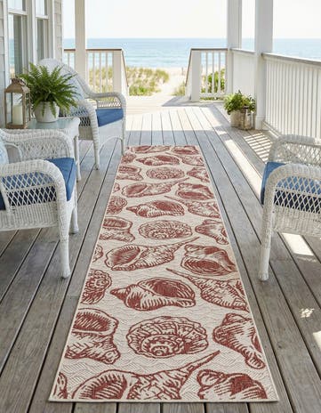 2' 7 x 12' Easy-Clean Coastal Indoor / Outdoor Runner Rug