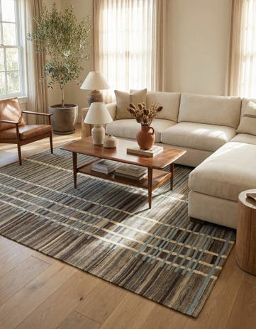 5' 7 x 8' Hand Woven Kilim Modern Wool Rug