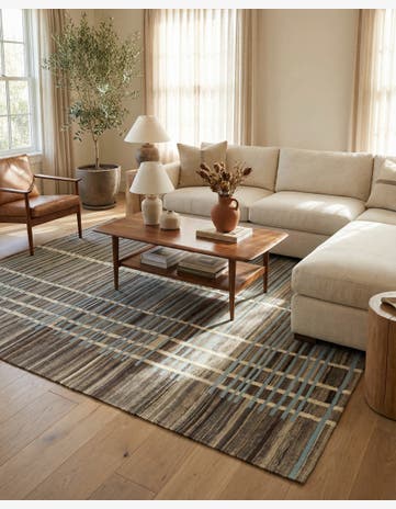 5' 7 x 8' Hand Woven Kilim Modern Wool Rug