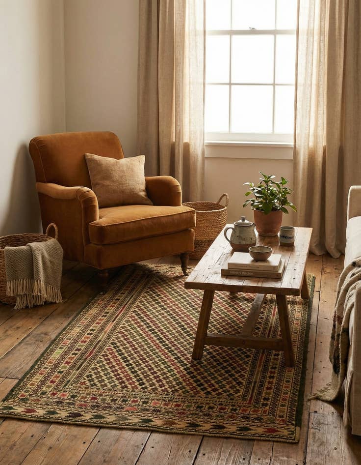 Detail image of 3' 10 x 6' 4  Hand Knotted Sumak Wool Rug