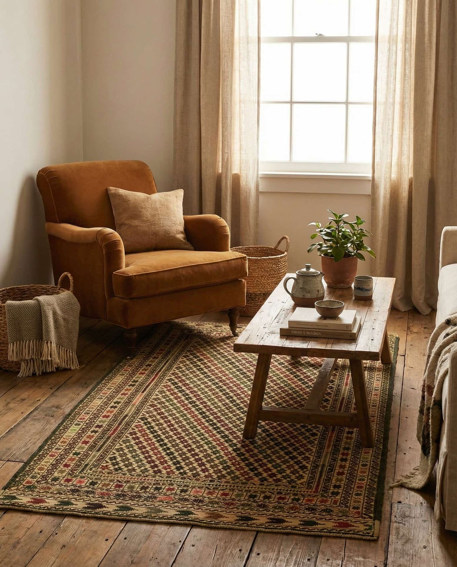 3' 10 x 6' 4 Hand Knotted Sumak Wool Rug