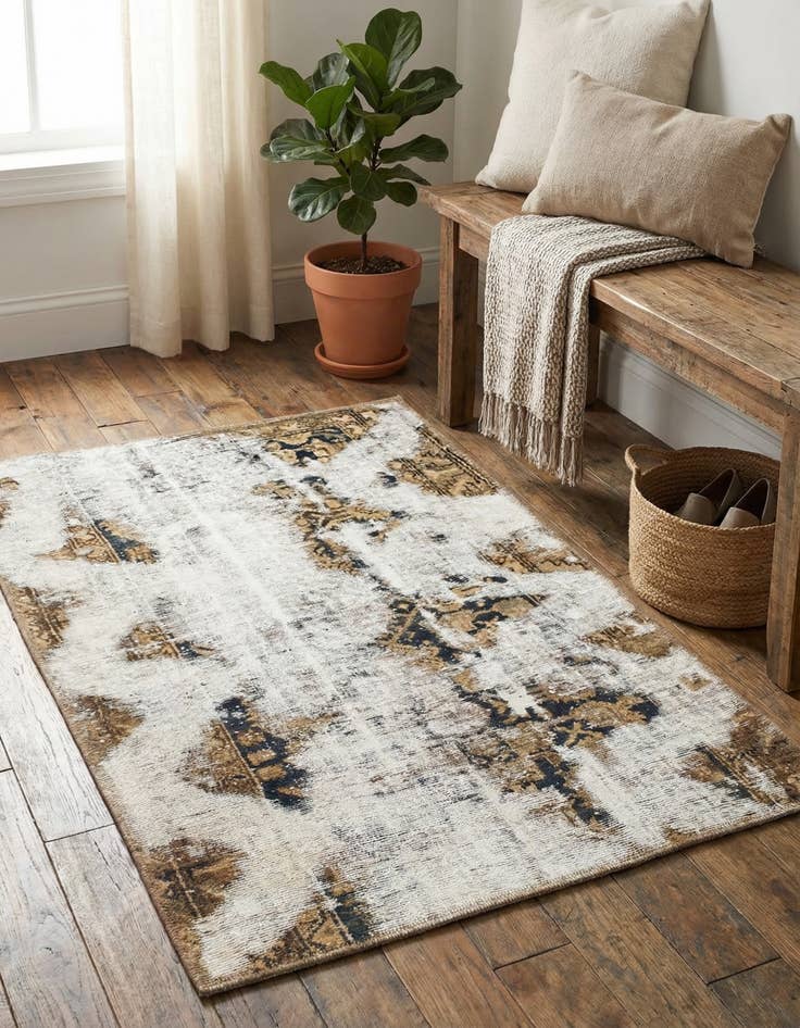 Detail image of 2' 10 x 4'  Hand Knotted Ultra Vintage Persian Wool Rug