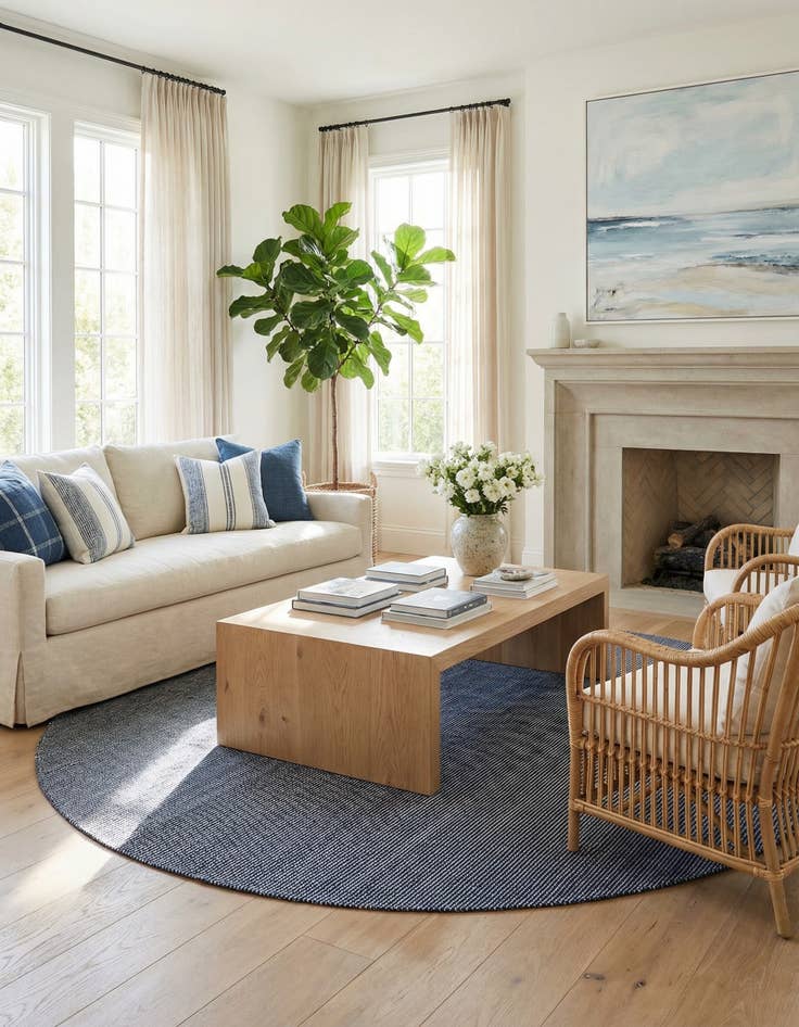 Detail image of 10' x 10'  Washable Jill Zarin Palm Springs Indoor / Outdoor Round Rug