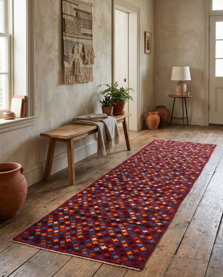 Detail image of 2' 10 x 9' 9 Hand Knotted Balouch Wool Runner Rug