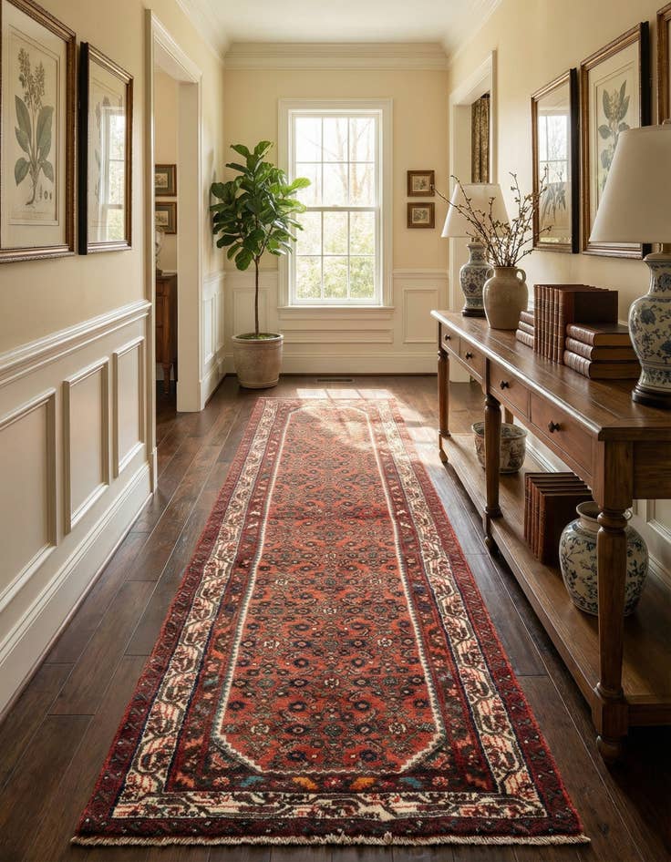 Detail image of 2' 6 x 8' 5 Hamedan Runner Rug