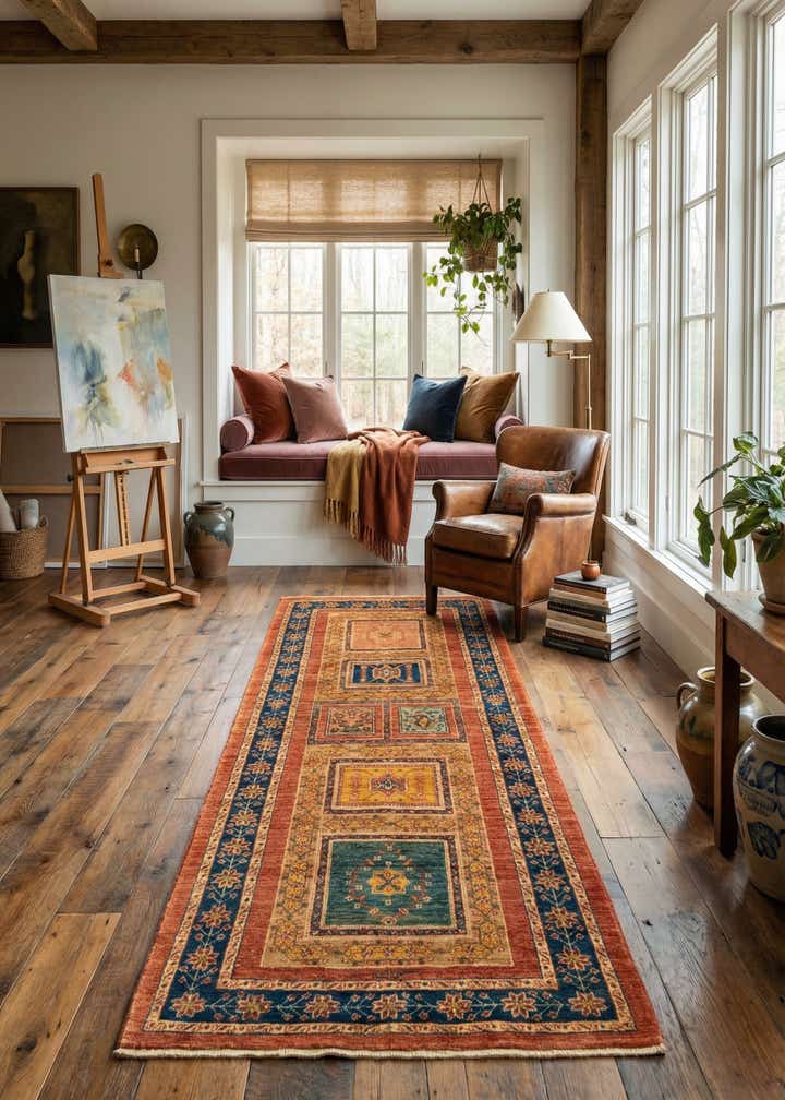 2' 8 x 6' 4 Luribaft Wool Runner Rug
